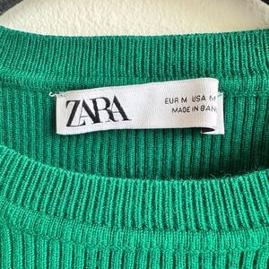 Zara Green Ribbed Sweater